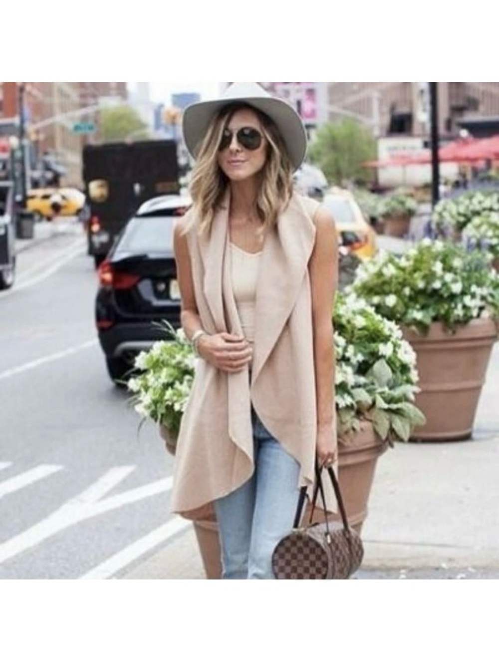 NWT Anthropologie Moth Museum District Beige Open Vest 100% Wool Sz XS/S RN66170